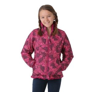 North Face Girl's Reversible Jacket Pink Butterfly